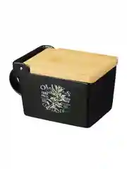 Банка для соли "Олива", 15,5х9х7,5 см, керамика, бамбук