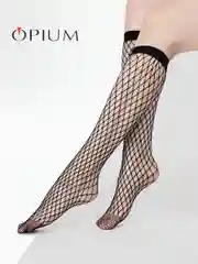 Черный высокие гольфы в крупную сетку