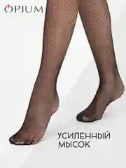 Черный бесшовные колготки в мелкую сетку