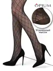 Черный фантазийные колготки в сетку с рисунком
