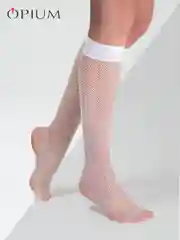 Белый высокие гольфы в мелкую сетку