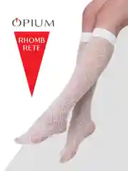 Белый высокие гольфы в мелкую сетку с рисунком