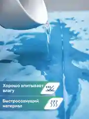 Небесно-голубой коврик для ванной комнаты и туалета "Велюр" 40х60 см, ВИЛИНА