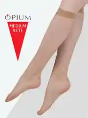 Бежевый высокие гольфы в среднюю сетку