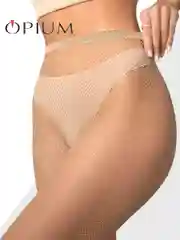 Бежевый бесшовные колготки в мелкую сетку