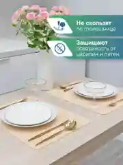 Светло-бежевый сервировочные салфетки, плейсматы на стол 40х30 см, 2 шт, ВИЛИНА
