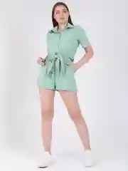 Мятный костюм-двойка женский, летний: рубашка и шорты