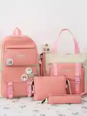 Розовый рюкзак школьный детский 4 в 1 комплект