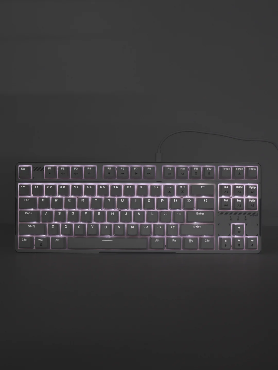 Белый клавиатура проводная A-Jazz Douyu DKM160, Red Switch, белая
