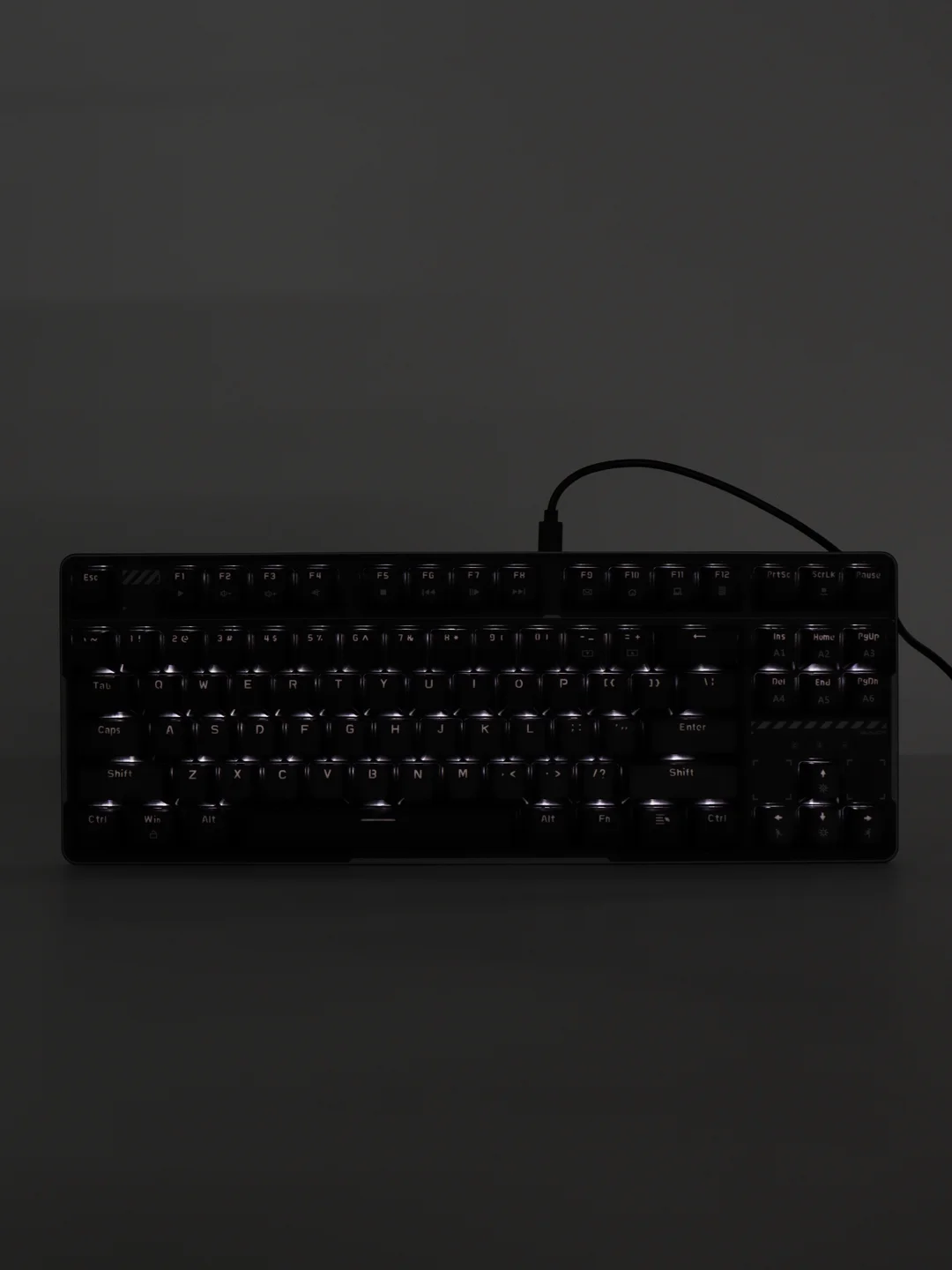 Черный клавиатура проводная A-Jazz Douyu DKM160, Red Switch, белая