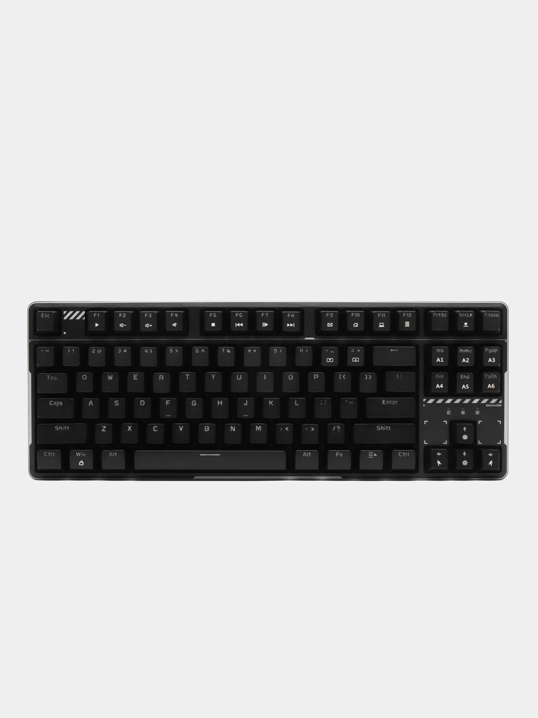 Черный клавиатура проводная A-Jazz Douyu DKM160, Red Switch, белая