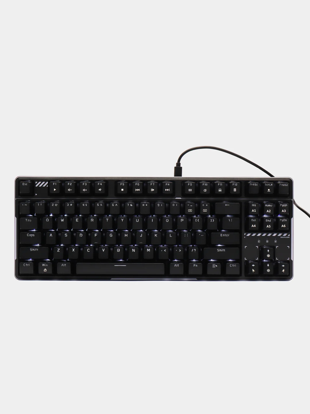 Черный клавиатура проводная A-Jazz Douyu DKM160, Red Switch, белая