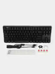 Черный клавиатура проводная A-Jazz Douyu DKM160, Red Switch, белая