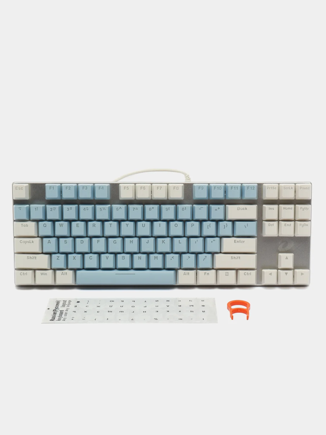 Клавиатура проводная DAREU EK815, Blue Switch, голубая-белая