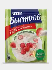 Каша Быстров Клубника с Молоком, овсяная, 17 штук по 40 г