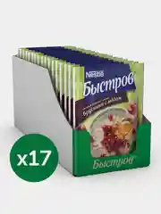 Каша Быстров Брусника, овсяная, с медом, 17 штук по 40 г