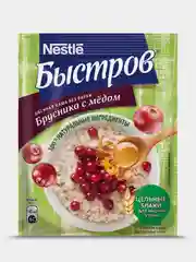 Каша Быстров Брусника, овсяная, с медом, 17 штук по 40 г