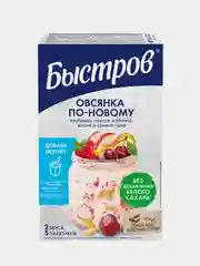 Каша Быстров Овсянка по-новому, клубника, персик, яблоко, вишня, лён, 5 штук по 35 г