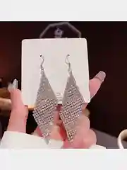 Серьги длинные со стразами, висячие женские, вечерние, для невест, свадебные, форма ромб, змея