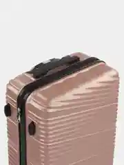Кремовый чемодан на колесах, дорожный, пластиковый, с кодовым замком