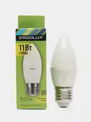 Ergolux лампа светодиодная Свеча 11Вт E27 теплый свет (13621)