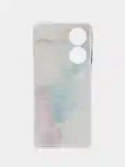Ледяной силиконовый чехол на Oppo A60 / Оппо А60 прозрачный, с рисунком, защита камеры