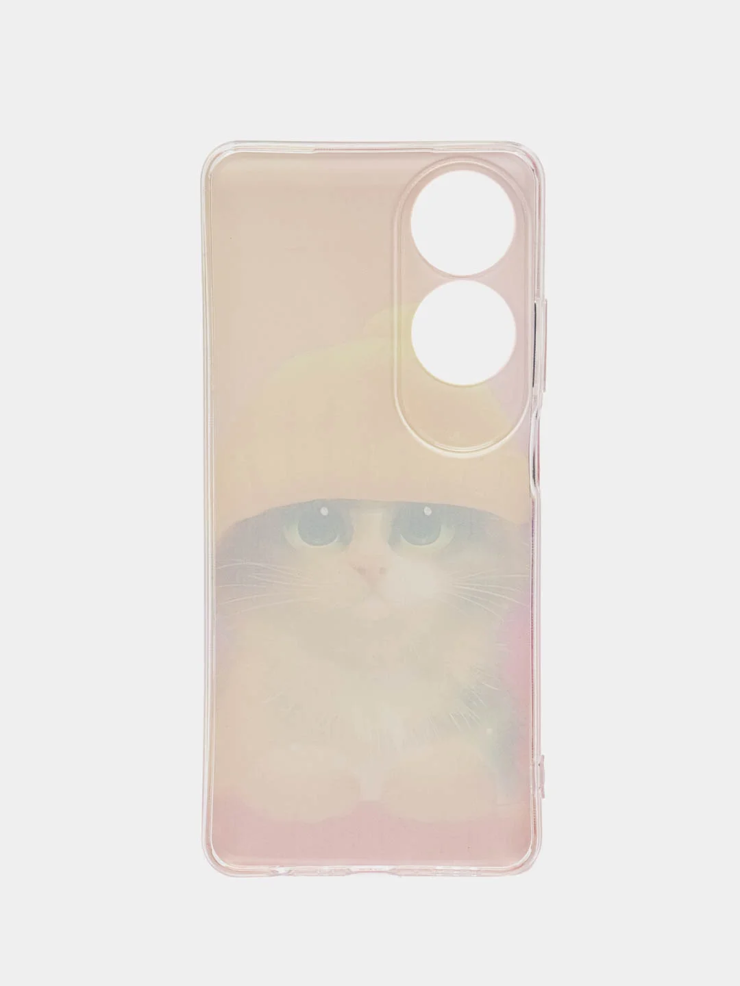 Желтый силиконовый чехол на Oppo A60 / Оппо А60 прозрачный, с рисунком, защита камеры