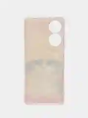 Желтый силиконовый чехол на Oppo A60 / Оппо А60 прозрачный, с рисунком, защита камеры