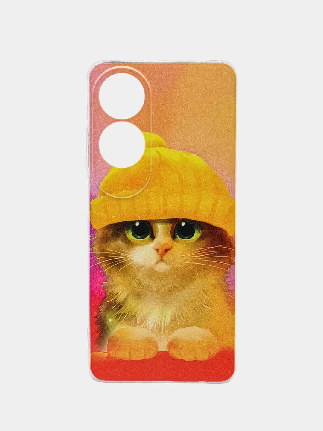 Желтый силиконовый чехол на Oppo A60 / Оппо А60 прозрачный, с рисунком, защита камеры