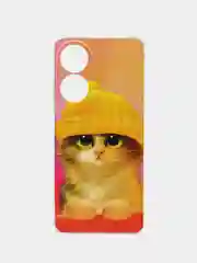 Желтый силиконовый чехол на Oppo A60 / Оппо А60 прозрачный, с рисунком, защита камеры