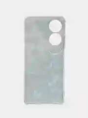 Бирюзовый силиконовый чехол на Oppo A60 / Оппо А60 прозрачный, с рисунком, защита камеры