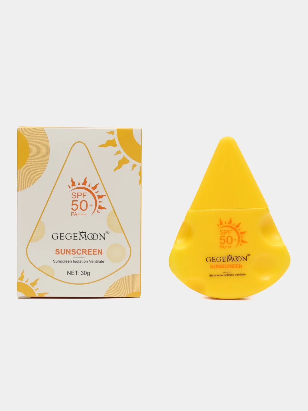 Желтый солнцезащитный крем для лица, SPF 50