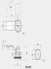 Щитовой замок 705-2 ключ бабочка, ригель изогнутый
