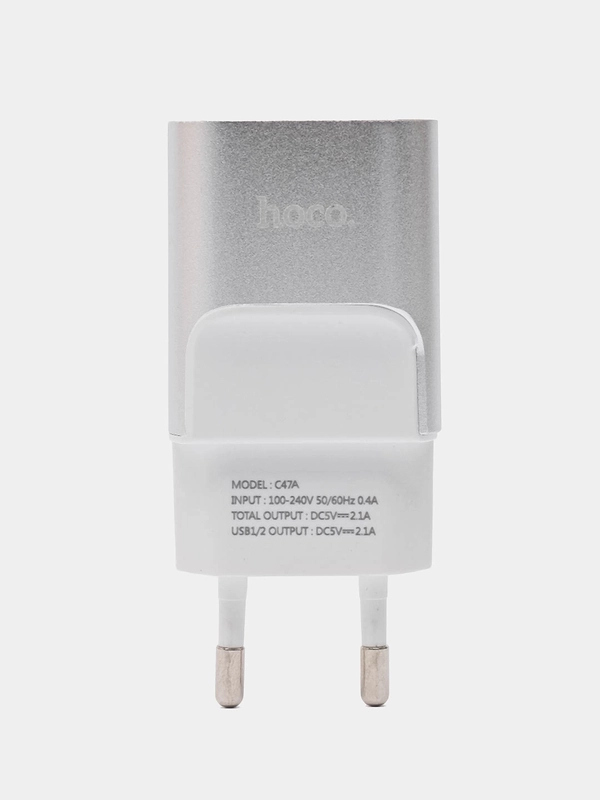 Hoco C47A сетевое зарядное устройство с 2 USB выходами 5В, 2100mAh