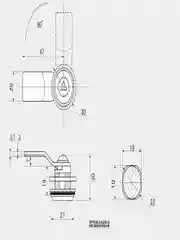Щитовой замок 705-4 ключ треугольник, ригель изогнутый