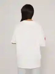 Белый футболка женская с принтом оверсайз