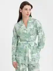 Зеленый женский домашний костюм двойка