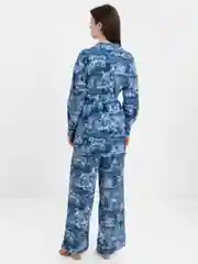 Синий женский домашний костюм двойка