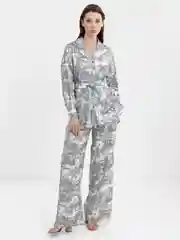 Серый женский домашний костюм двойка