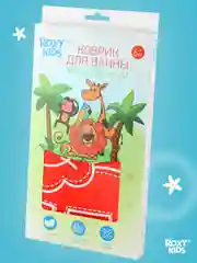 Алый коврик противоскользящий резиновый на присосках в ванну