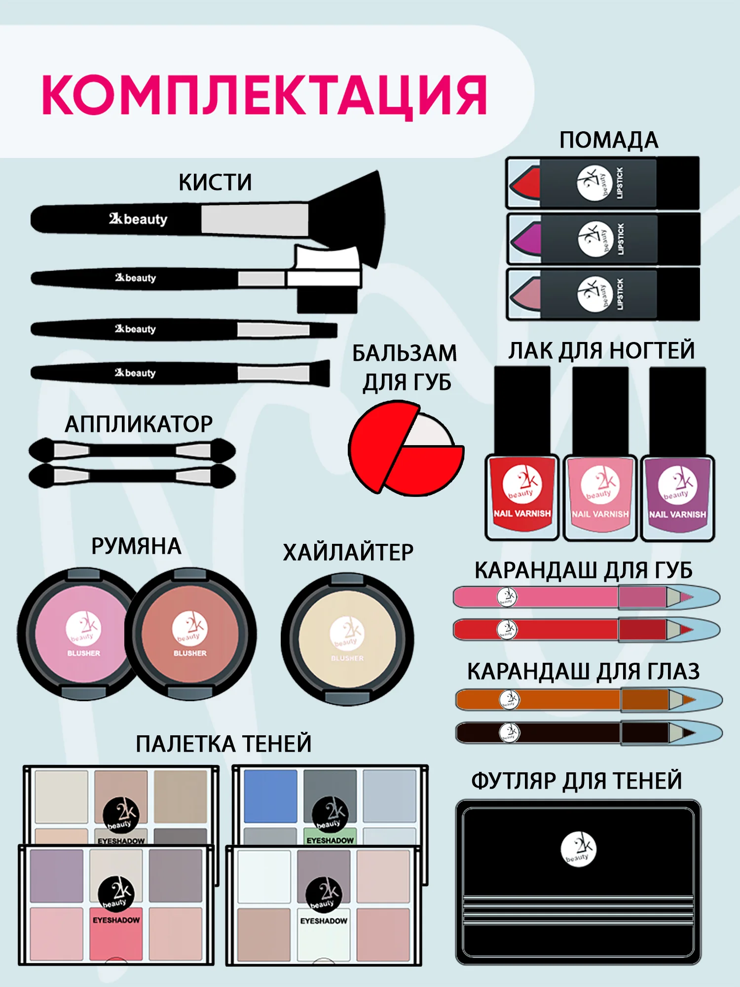 Подарочный набор косметики для макияжа органайзер бокс №2
