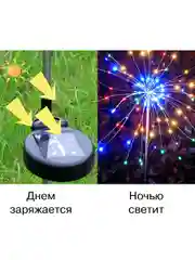 Бирюзовый светильник уличный, садовый,  на солнечной батарее