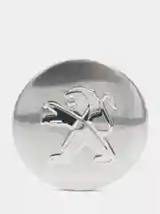 Серебряный наклейки на диски, колпаки Peugeot Пежо сферические, изогнутые, 56 мм, 4 штуки