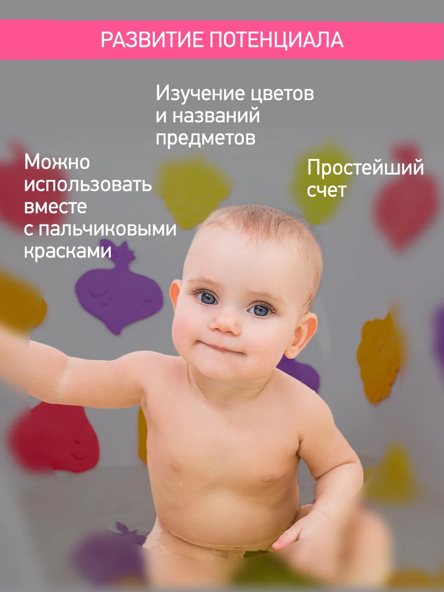 Голубой мини коврики для ванной на присосках