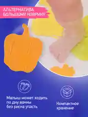 Синий мини коврики для ванной на присосках