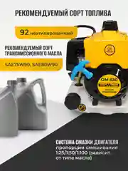 Двухтактный подвесной лодочный мотор Partner for Garden ОМ 630 4 л.с, 2.8 кВт, 7000 об/мин