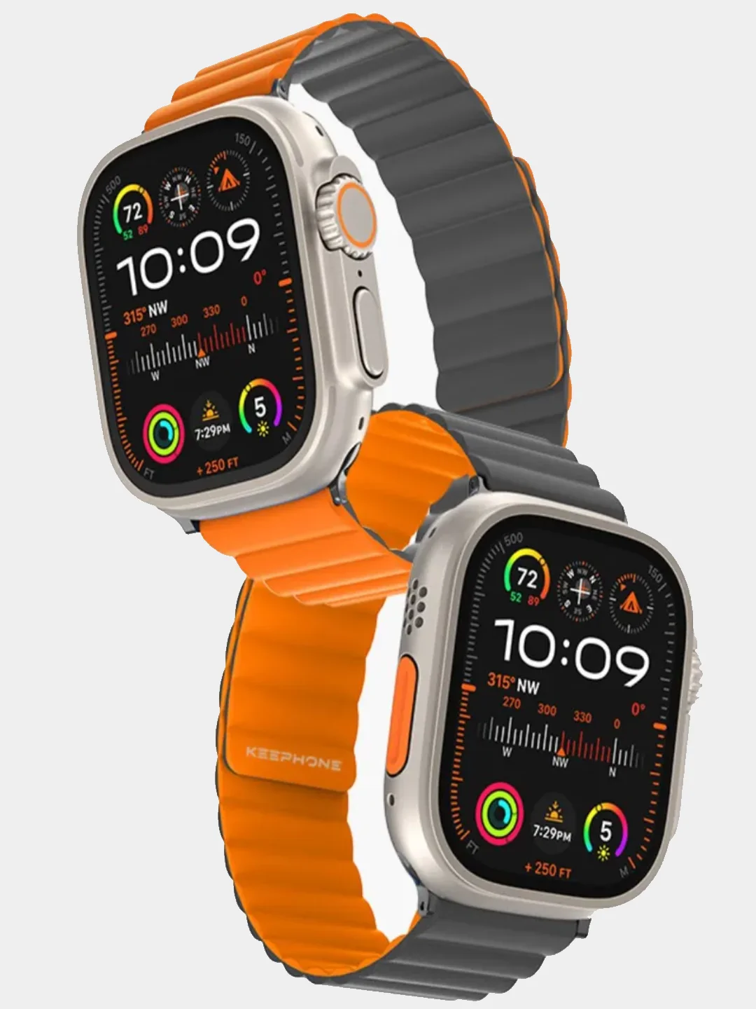 Оранжевый двухсторонний силиконовый ремешок Apple Watch Ultra /Ultra 2 /42-44-45 мм