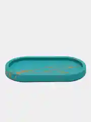 Бирюзовый подставка овальная из гипса