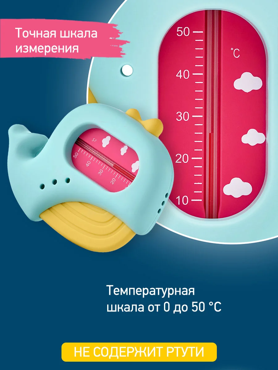 Бирюзовый термометр для воды детский безртутный, плавающий, для купания, градусник для воды