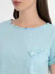 Голубой пижама женская с шортами, Lilians